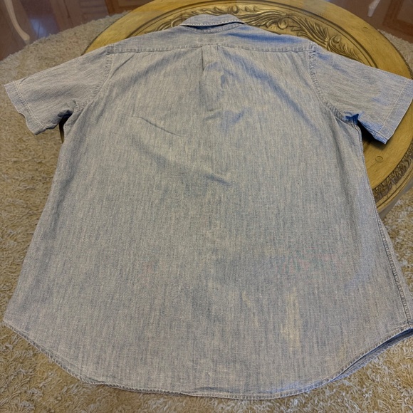 Polo Ralph Lauren Chambray Shirt Blue Button Down Short Sleeve Men's Large - Picture 3 of 12
